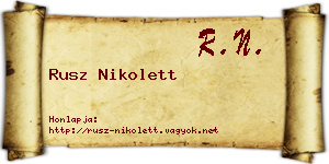 Rusz Nikolett névjegykártya